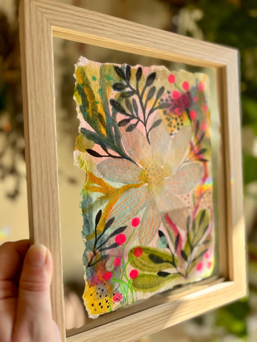 Floral Watercolor Painting: Original A5 Art on Handmade Cotton Paper - Erika's Whimsical Art