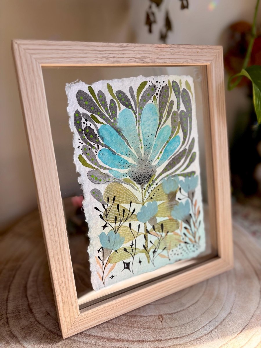 Floral Watercolor Painting: Original A5 Art on Handmade Cotton Paper - Erika's Whimsical Art