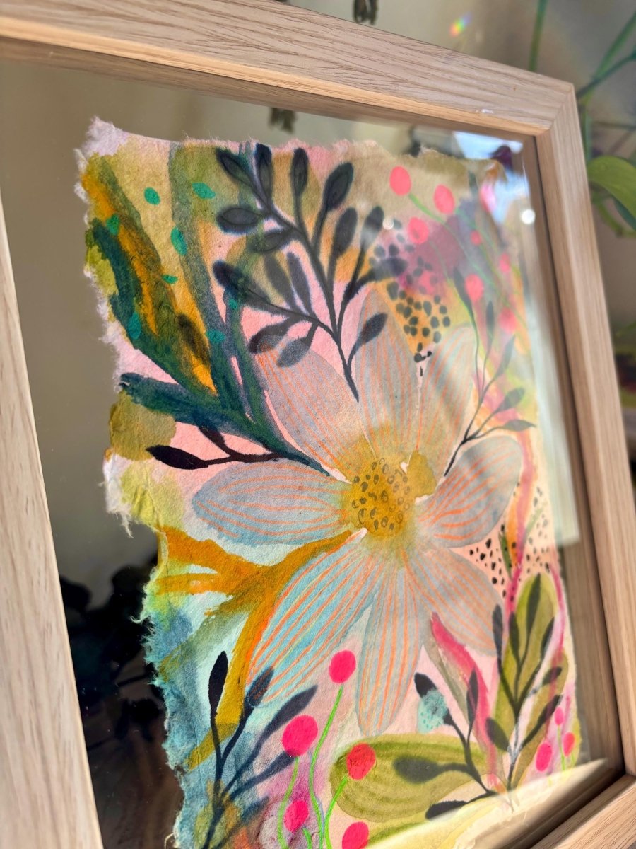 Floral Watercolor Painting: Original A5 Art on Handmade Cotton Paper - Erika's Whimsical Art