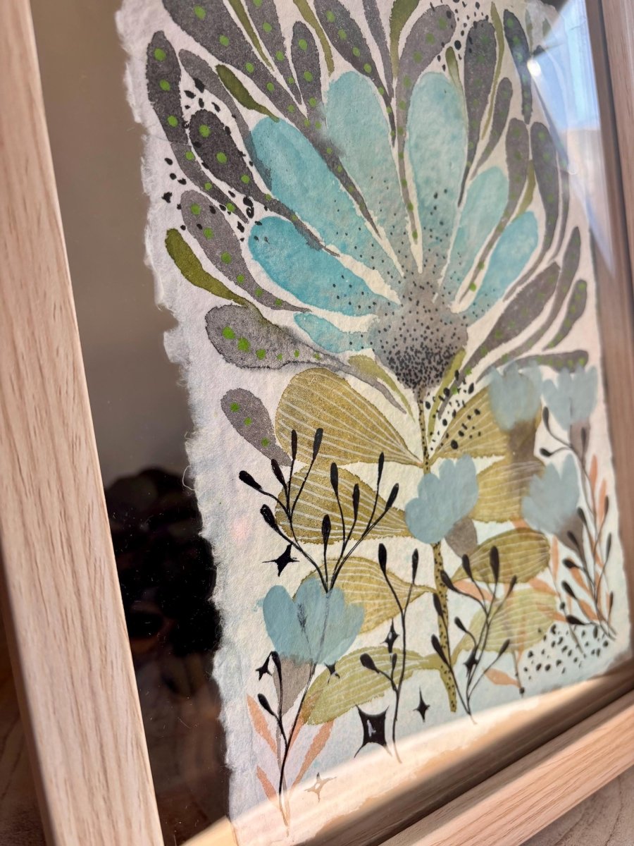 Floral Watercolor Painting: Original A5 Art on Handmade Cotton Paper - Erika's Whimsical Art