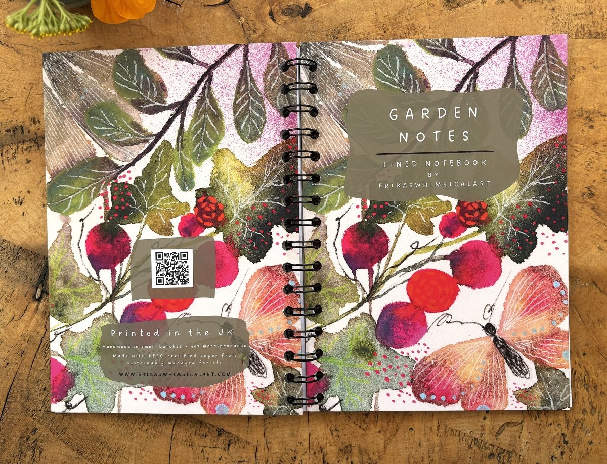 Garden Journal /Garden Notes | Notebook A5 - Erika's Whimsical Art