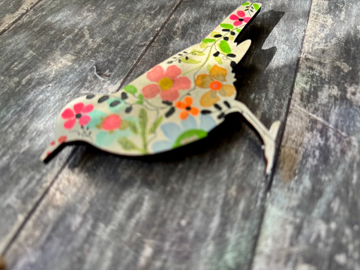 Hand-Painted Bird Fridge Magnet - Erika's Whimsical Art