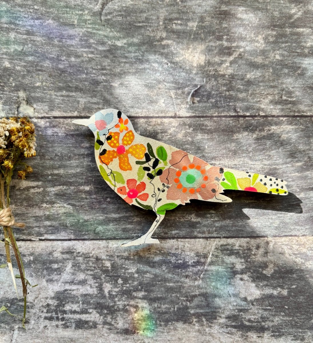 Hand-Painted Bird Fridge Magnet - Erika's Whimsical Art