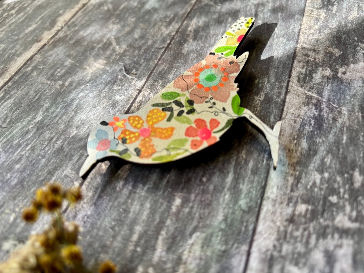 Hand-Painted Bird Fridge Magnet - Erika's Whimsical Art