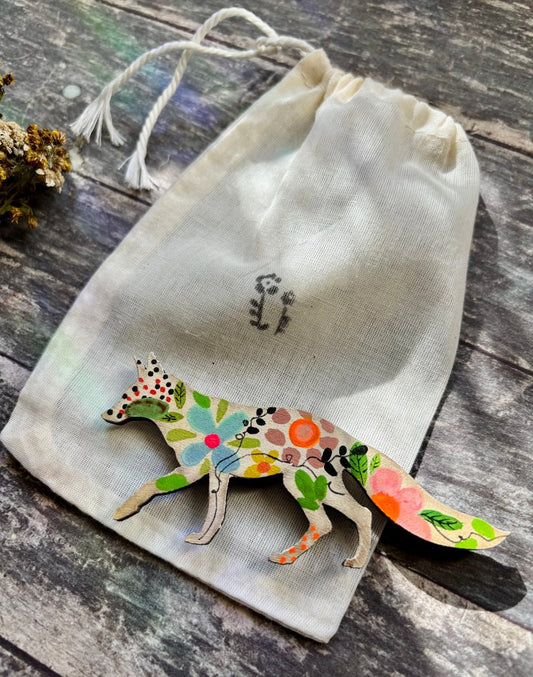 Hand-Painted Fox Fridge Magnet - Erika's Whimsical Art