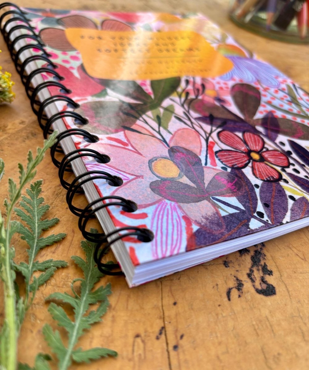 Handmade Floral A5 Notebook: Illustrated Journal, Eco - Friendly - Erika's Whimsical Art