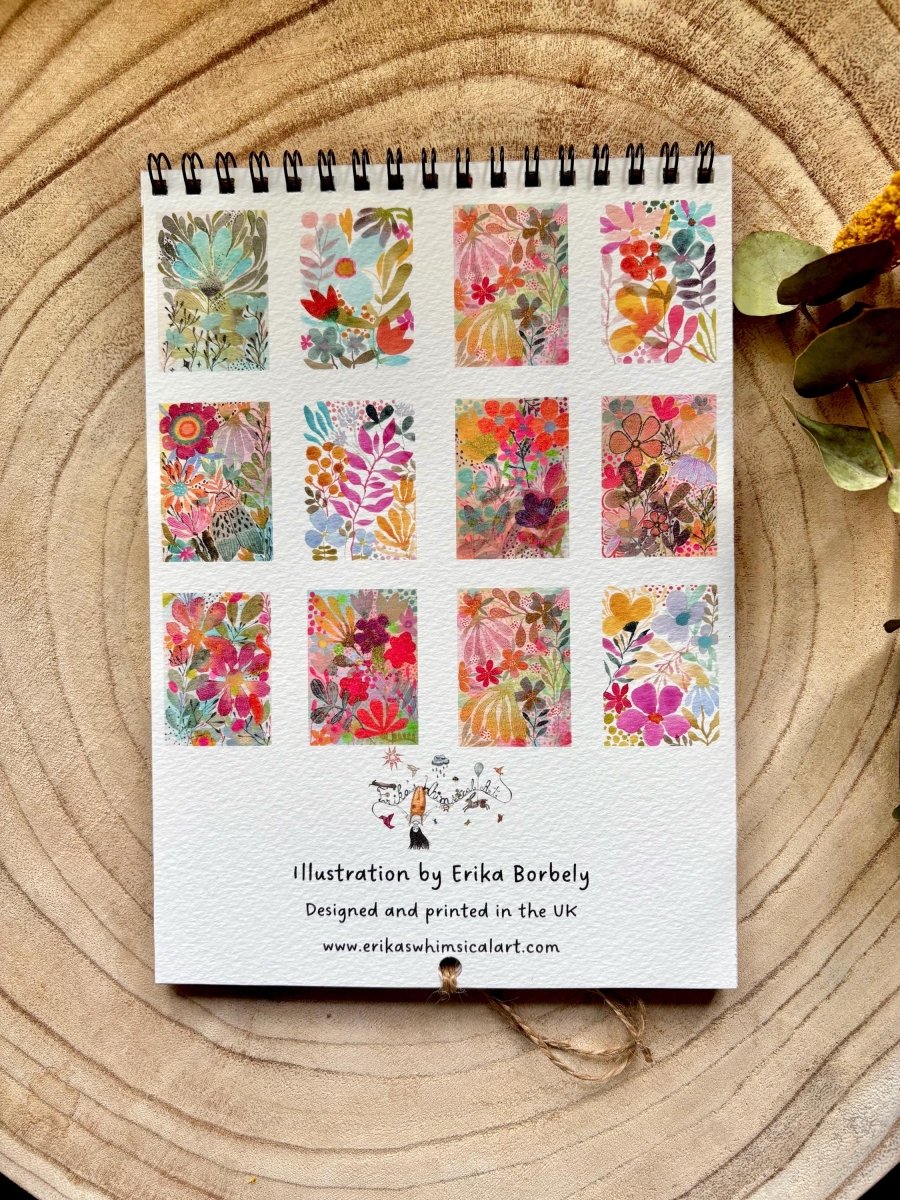 Handmade Floral Perpetual Calendar: A5 Illustrated Birthday Reminder - Erika's Whimsical Art