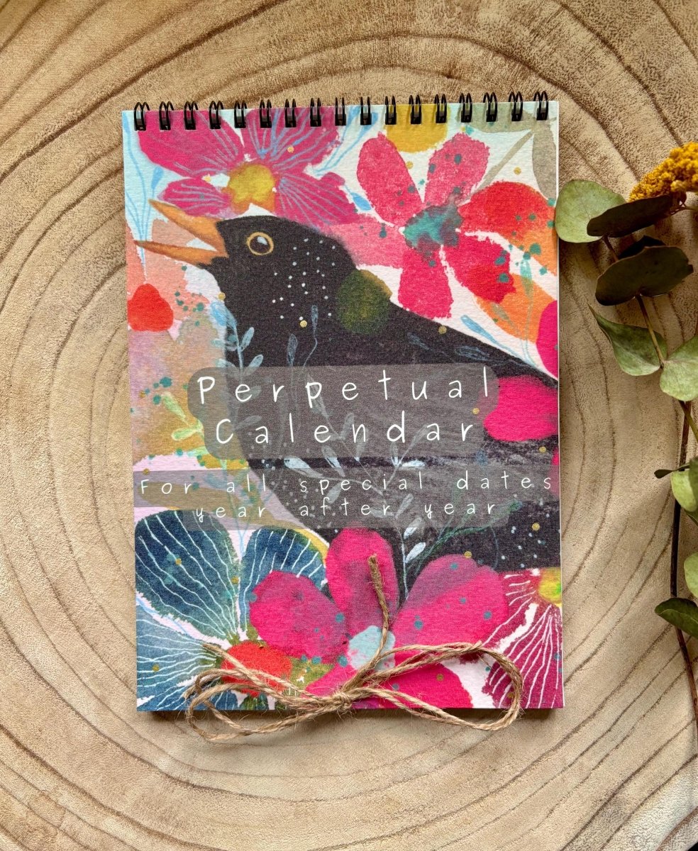 Handmade Floral Perpetual Calendar: A5 Illustrated Birthday Reminder - Erika's Whimsical Art