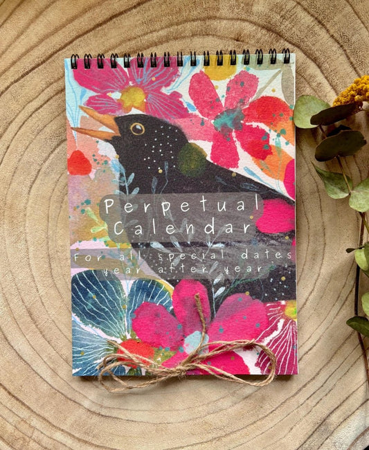 Handmade Floral Perpetual Calendar: A5 Illustrated Birthday Reminder - Erika's Whimsical Art