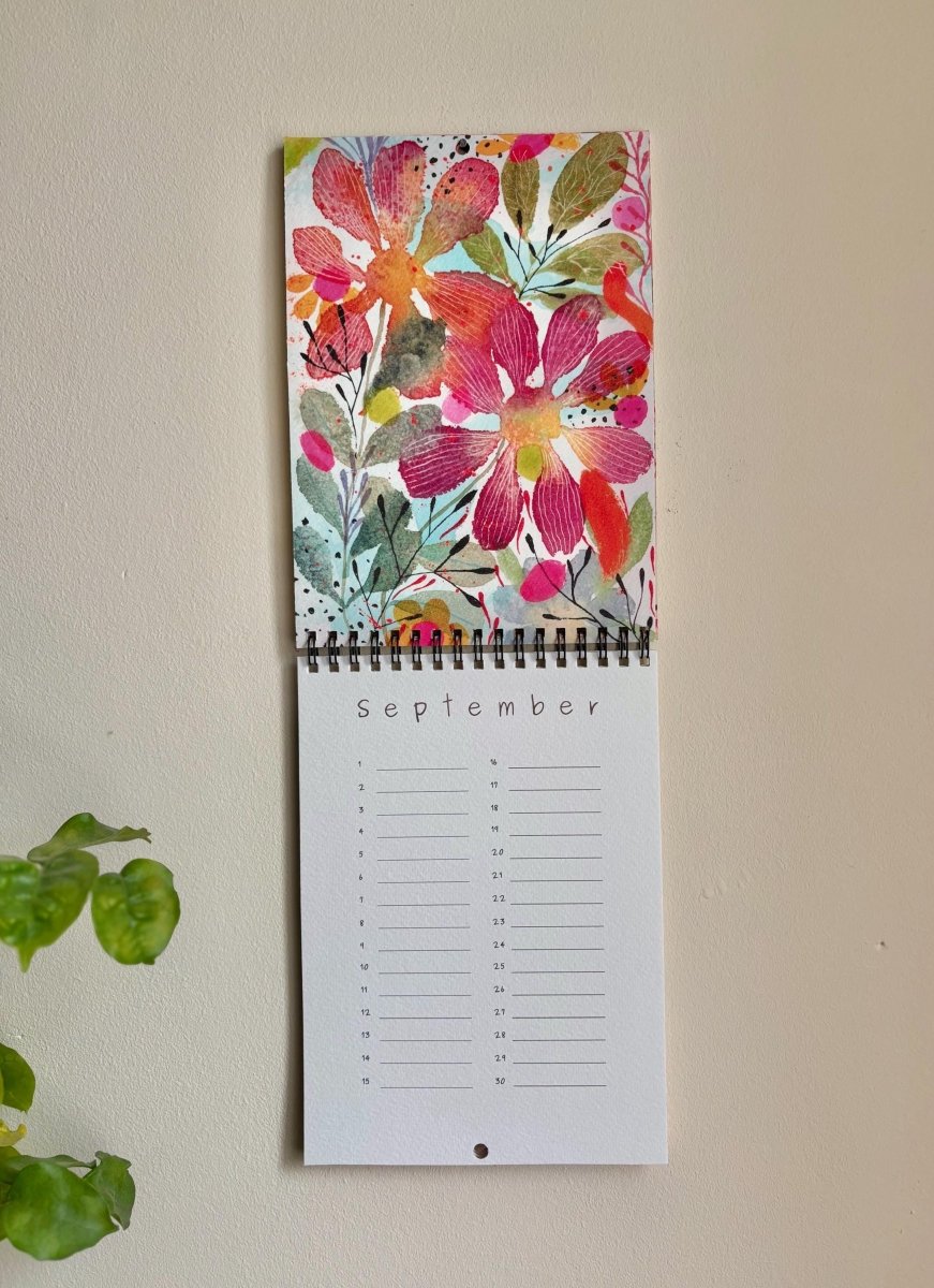Handmade Floral Perpetual Calendar: A5 Illustrated Birthday Reminder - Erika's Whimsical Art