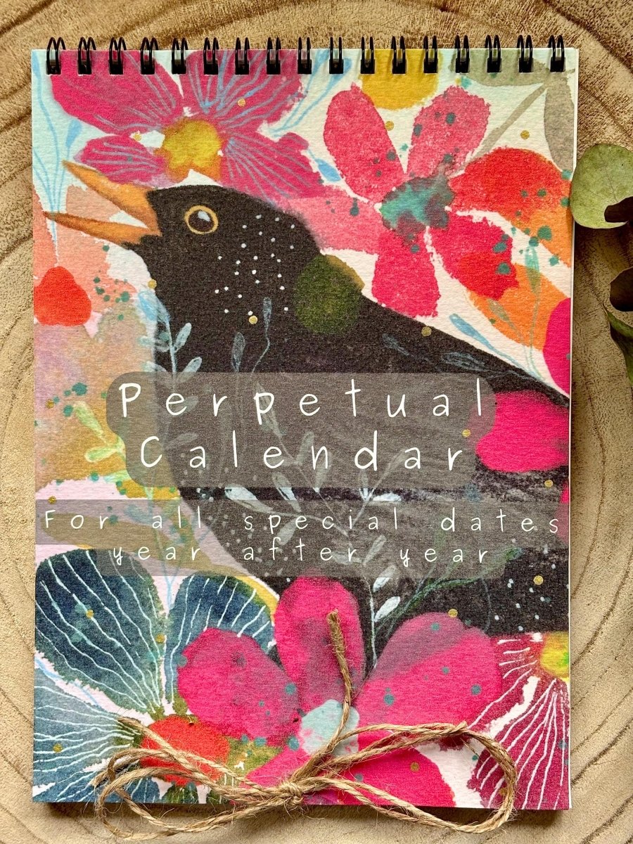 Handmade Floral Perpetual Calendar: A5 Illustrated Birthday Reminder - Erika's Whimsical Art