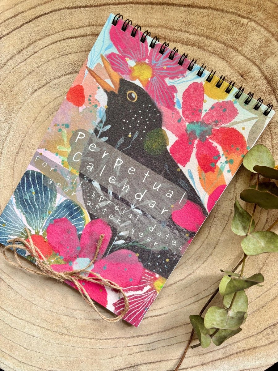 Handmade Floral Perpetual Calendar: A5 Illustrated Birthday Reminder - Erika's Whimsical Art