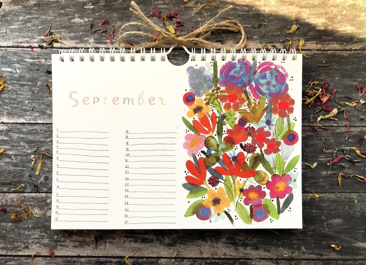 Handmade Floral Perpetual Calendar: Illustrated Birthday Reminder - Erika's Whimsical Art