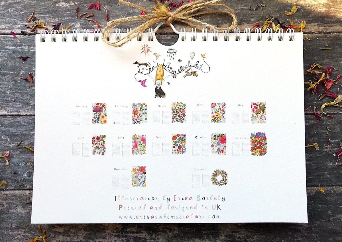 Handmade Floral Perpetual Calendar: Illustrated Birthday Reminder - Erika's Whimsical Art