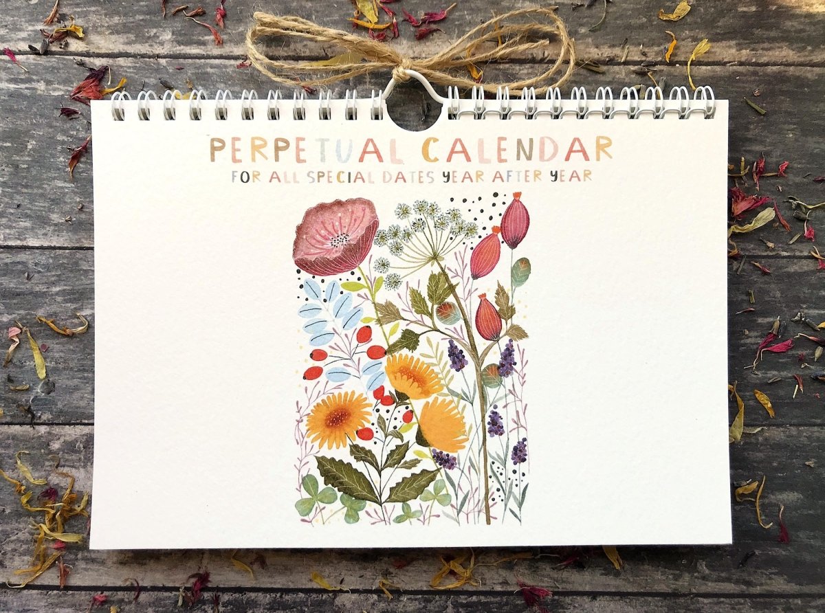 Handmade Floral Perpetual Calendar: Illustrated Birthday Reminder - Erika's Whimsical Art