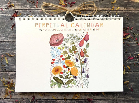 Handmade Floral Perpetual Calendar: Illustrated Birthday Reminder - Erika's Whimsical Art