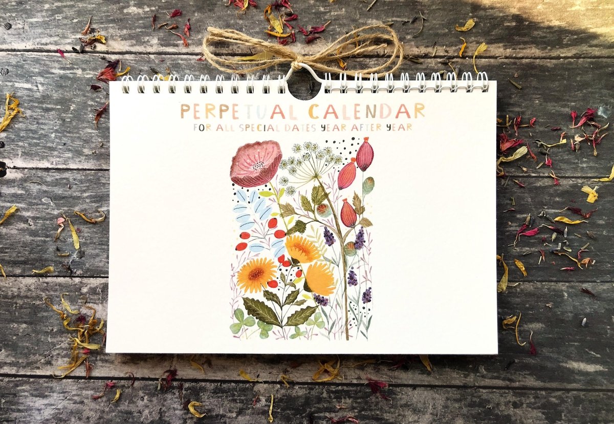 Handmade Floral Perpetual Calendar: Illustrated Birthday Reminder - Erika's Whimsical Art