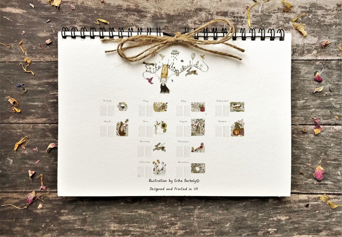 Handmade Hare Perpetual Calendar: Illustrated Birthday Reminder - Erika's Whimsical Art