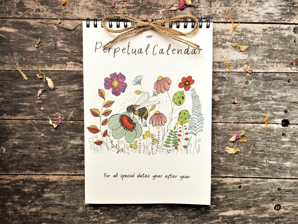 Handmade Perpetual Calendar: Floral Illustrated Birthday Reminder - Erika's Whimsical Art