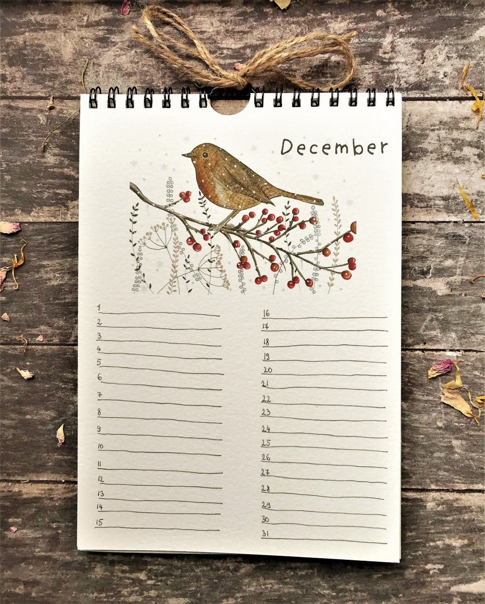 Handmade Perpetual Calendar: Floral Illustrated Birthday Reminder - Erika's Whimsical Art