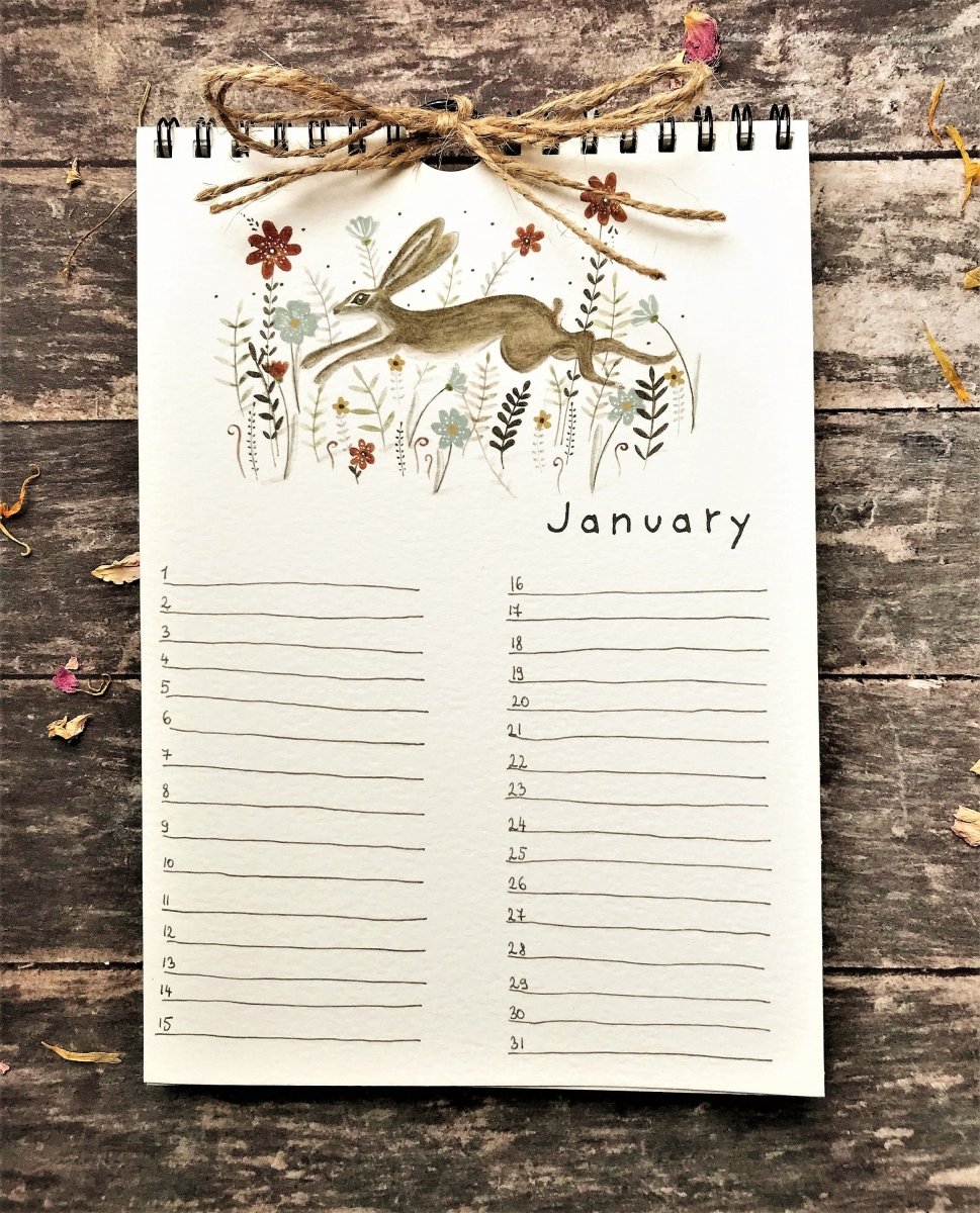 Handmade Perpetual Calendar: Floral Illustrated Birthday Reminder - Erika's Whimsical Art