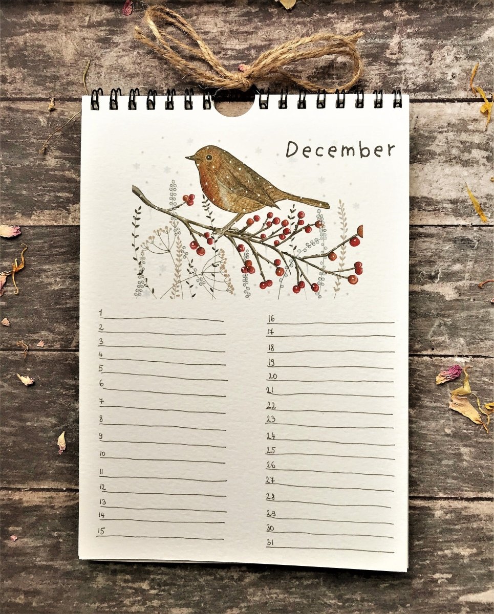 Handmade Perpetual Calendar: Floral Illustrated Birthday Reminder - Erika's Whimsical Art