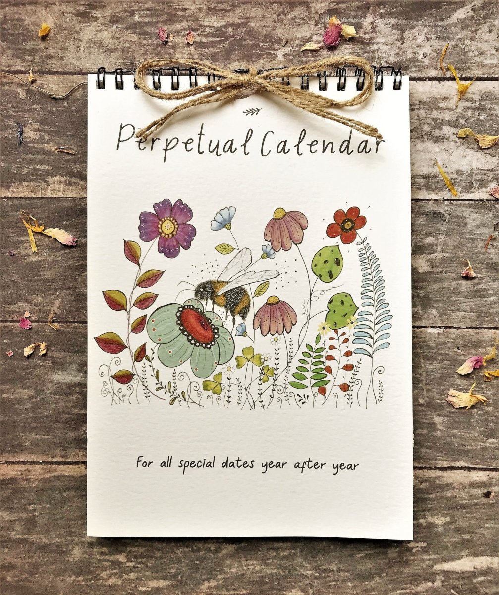 Handmade Perpetual Calendar: Floral Illustrated Birthday Reminder - Erika's Whimsical Art