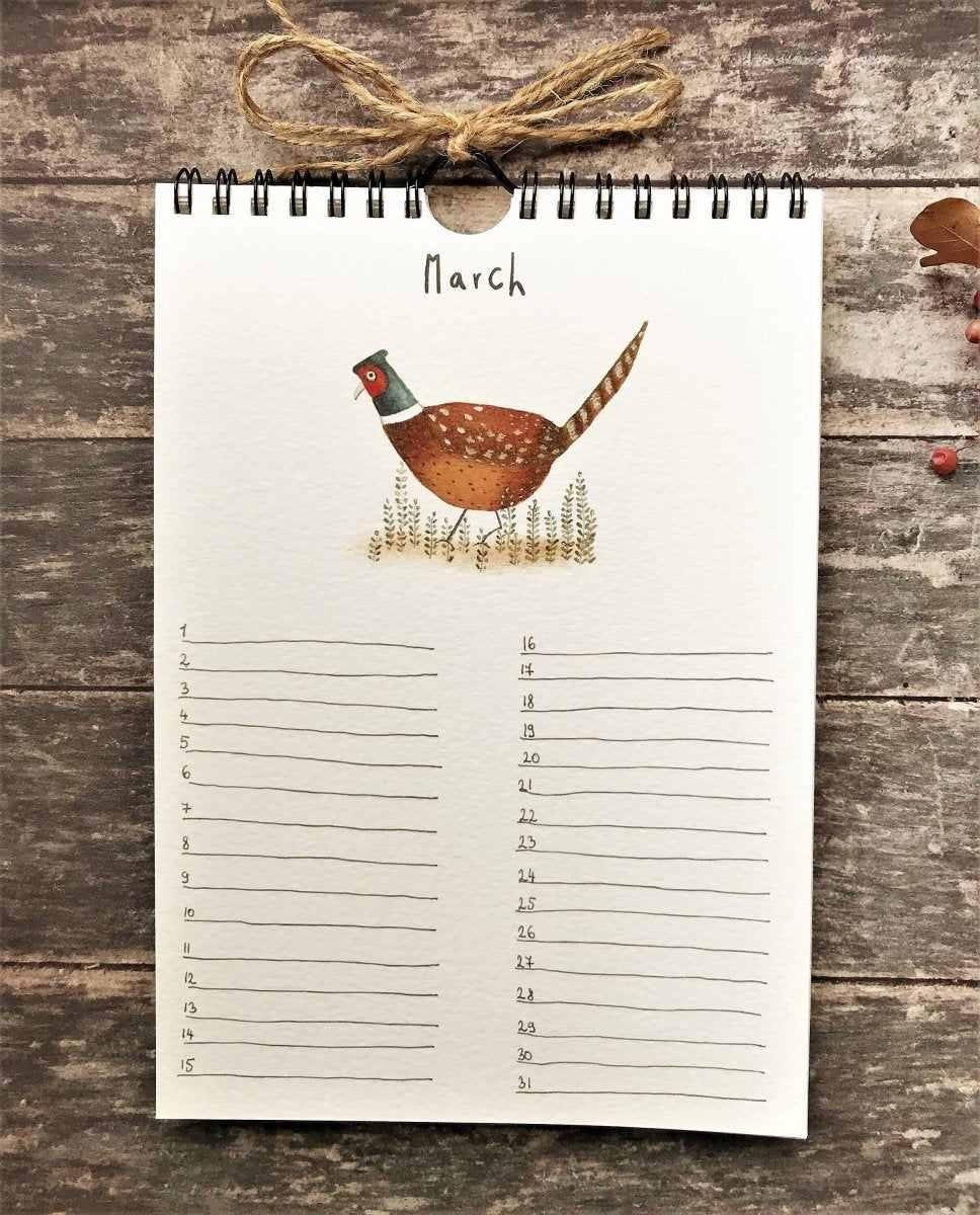 Handmade Perpetual Calendar: Illustrated Animal Design, A5 Size - Erika's Whimsical Art