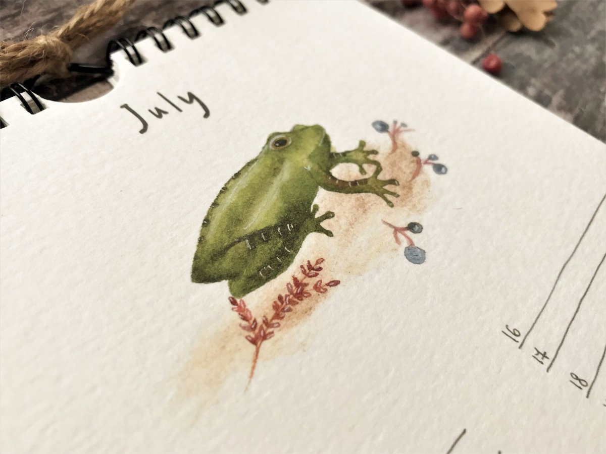 Handmade Perpetual Calendar: Illustrated Animal Design, A5 Size - Erika's Whimsical Art