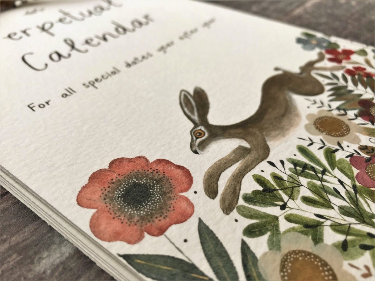 Handmade Perpetual Calendar: Illustrated Birthday & Anniversary Reminder - Erika's Whimsical Art