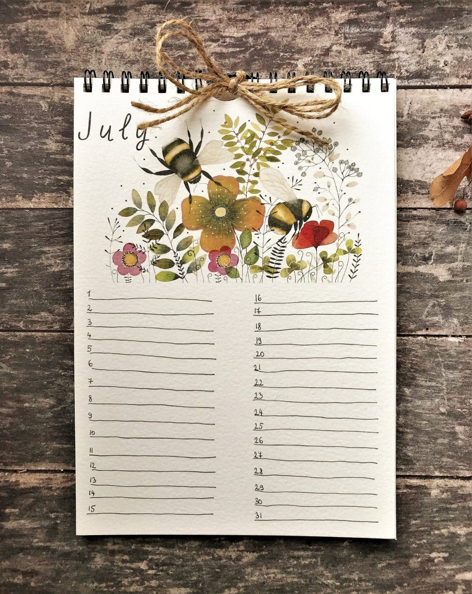 Handmade Perpetual Calendar: Illustrated Birthday & Anniversary Reminder - Erika's Whimsical Art