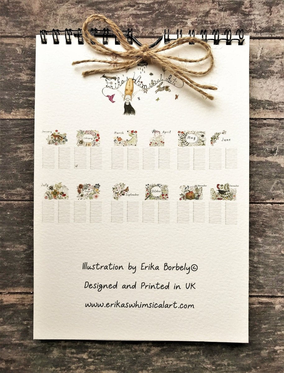 Handmade Perpetual Calendar: Illustrated Birthday & Anniversary Reminder - Erika's Whimsical Art