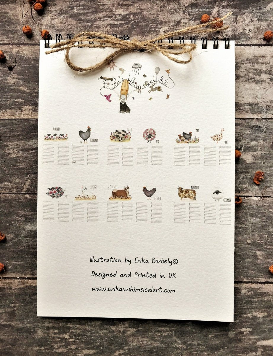 Handmade Perpetual Calendar: Illustrated Birthday Reminder - Erika's Whimsical Art