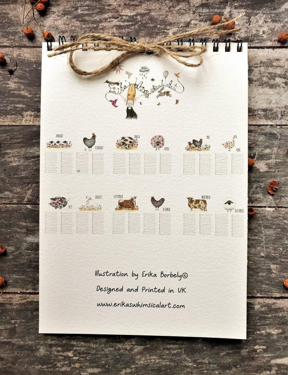 Handmade Perpetual Calendar: Illustrated Birthday Reminder - Erika's Whimsical Art