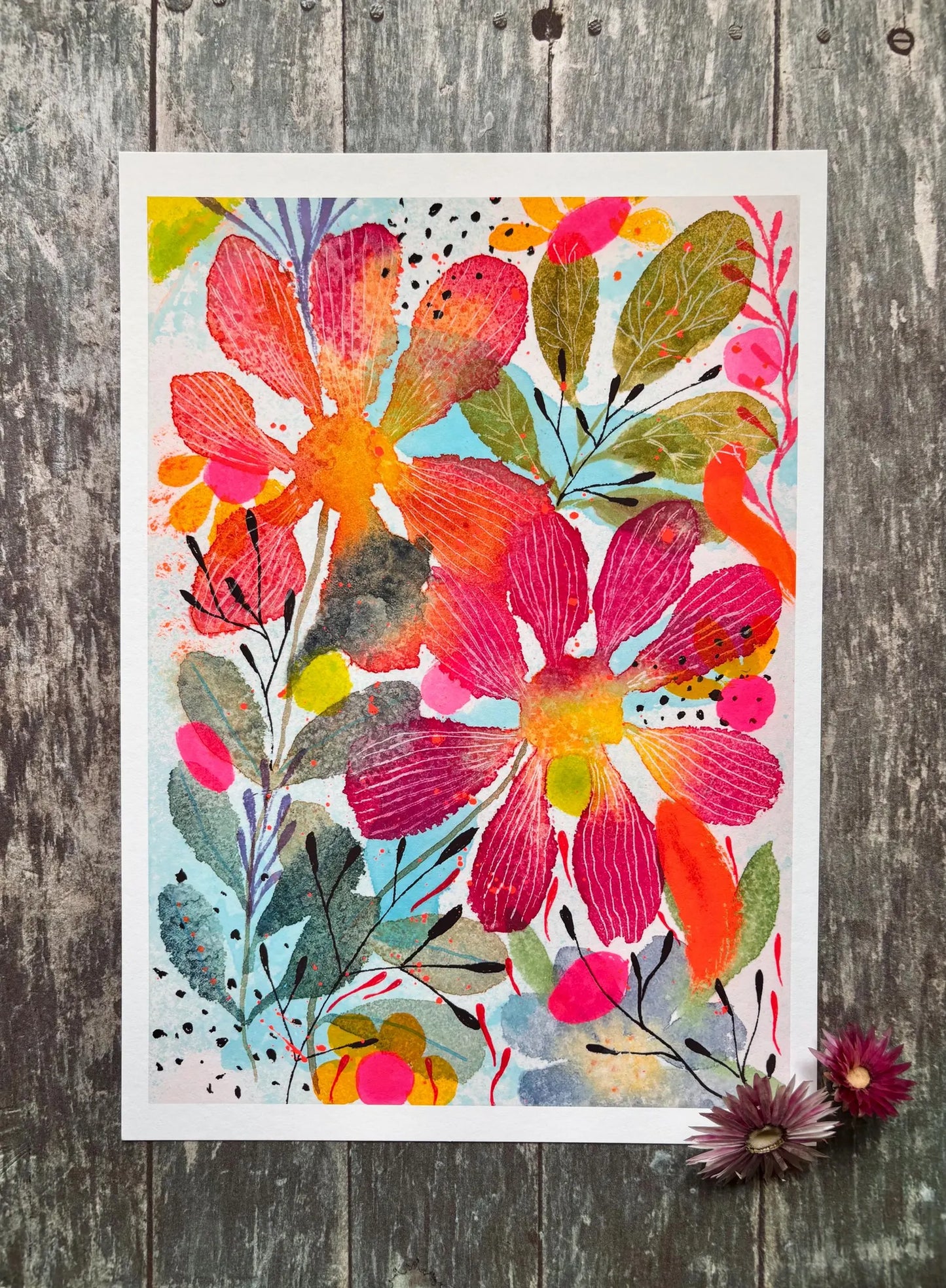 Floral wall art, Watercolour floral print,A4 Art Print, Home Décor, Nursery Art, Unframed, Botanical Prints, Boho wall art (Copy)