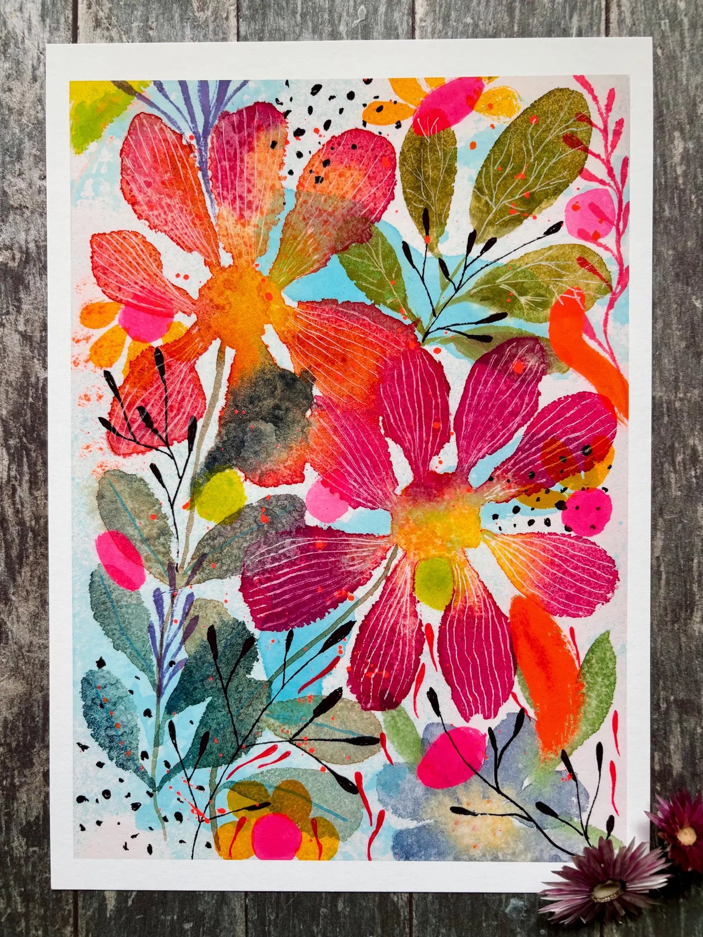 Floral wall art, Watercolour floral print,A4 Art Print, Home Décor, Nursery Art, Unframed, Botanical Prints, Boho wall art (Copy)