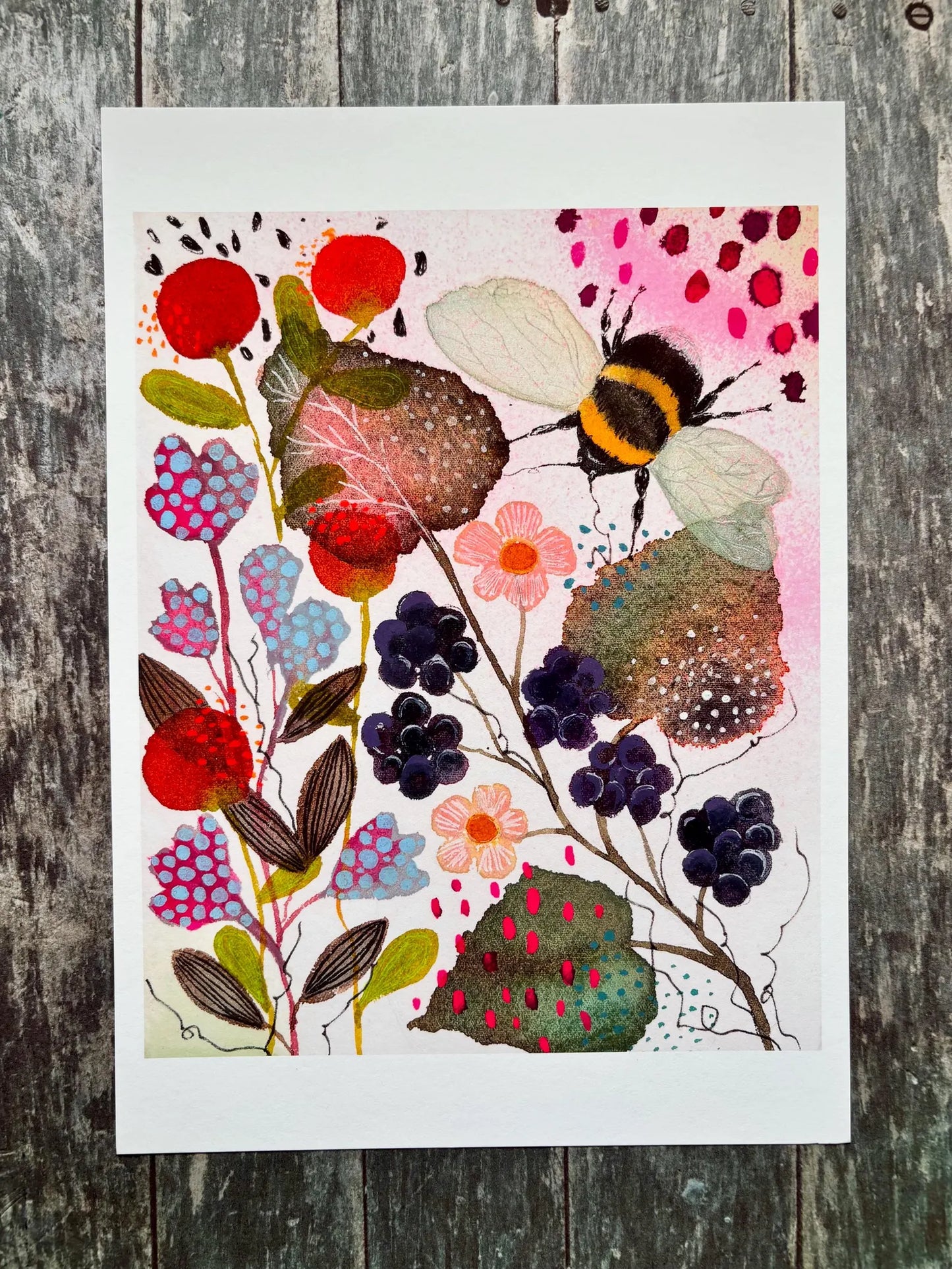 Bee wall art, Bumble Bee, Woodland animal print,A4 Art Print, Home Décor, Yellow wall art, Floral wall art, Bee print, Kitchen Print (Copy) (Copy)