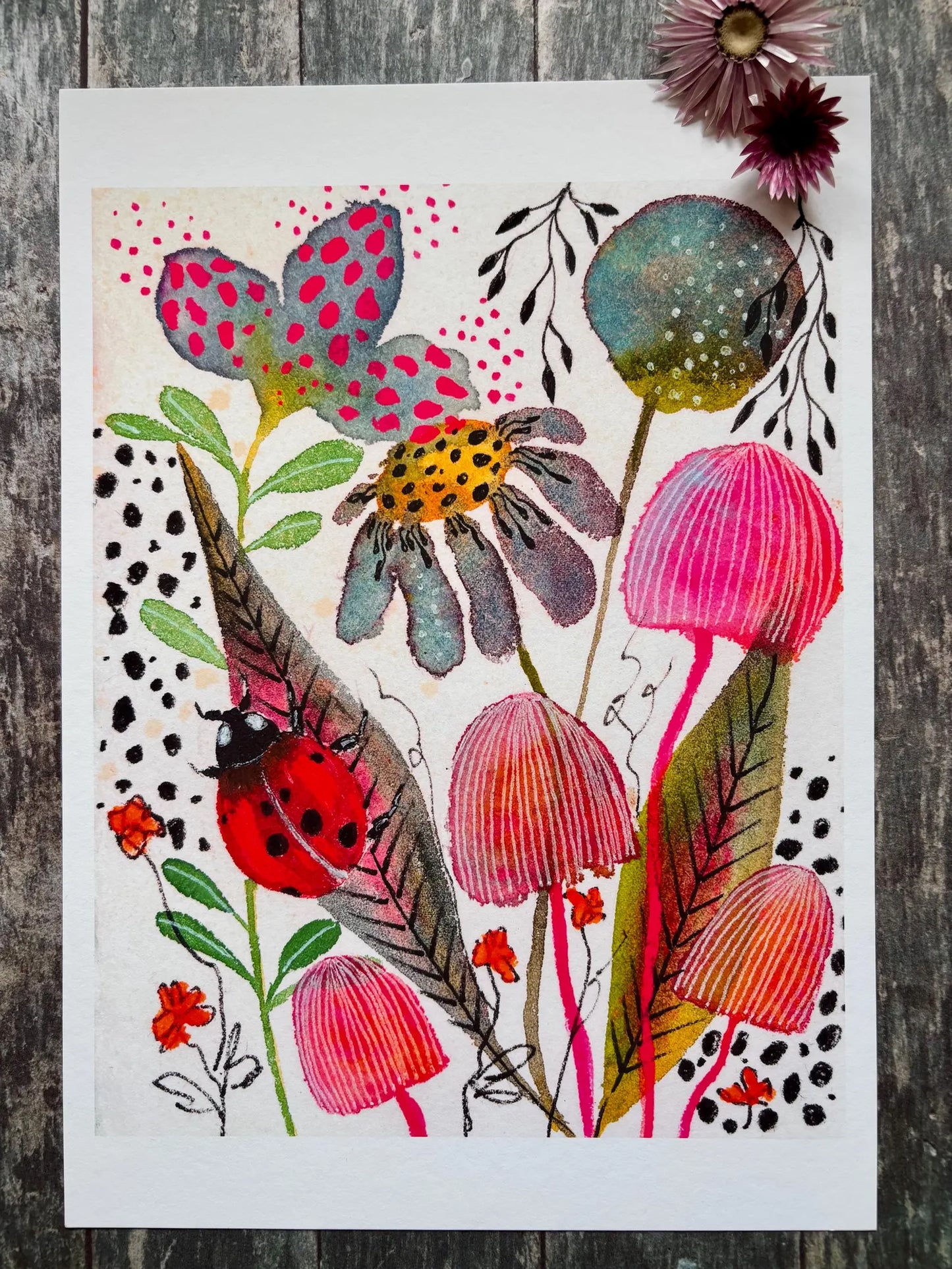 Ladybird art, Ladybug, Woodland animal print,Art Print, Home Décor, Yellow wall art, Floral wall art, Butterfly print, Kitchen Print (Copy) (Copy) (Copy) (Copy)