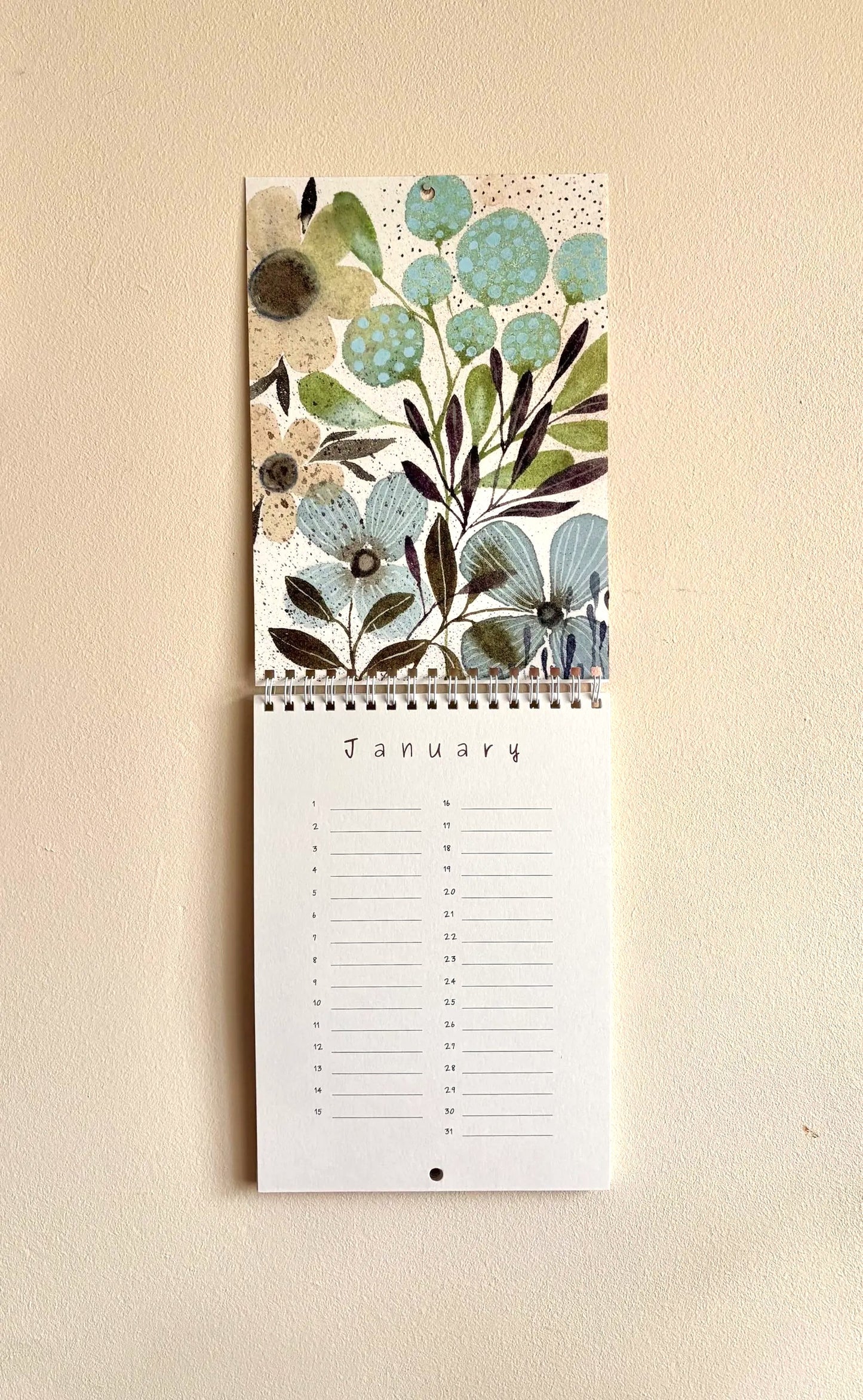 Perpetual Birthday Calendar – A5 Bumblebee & Wildflower Illustrated Anniversary Calendar