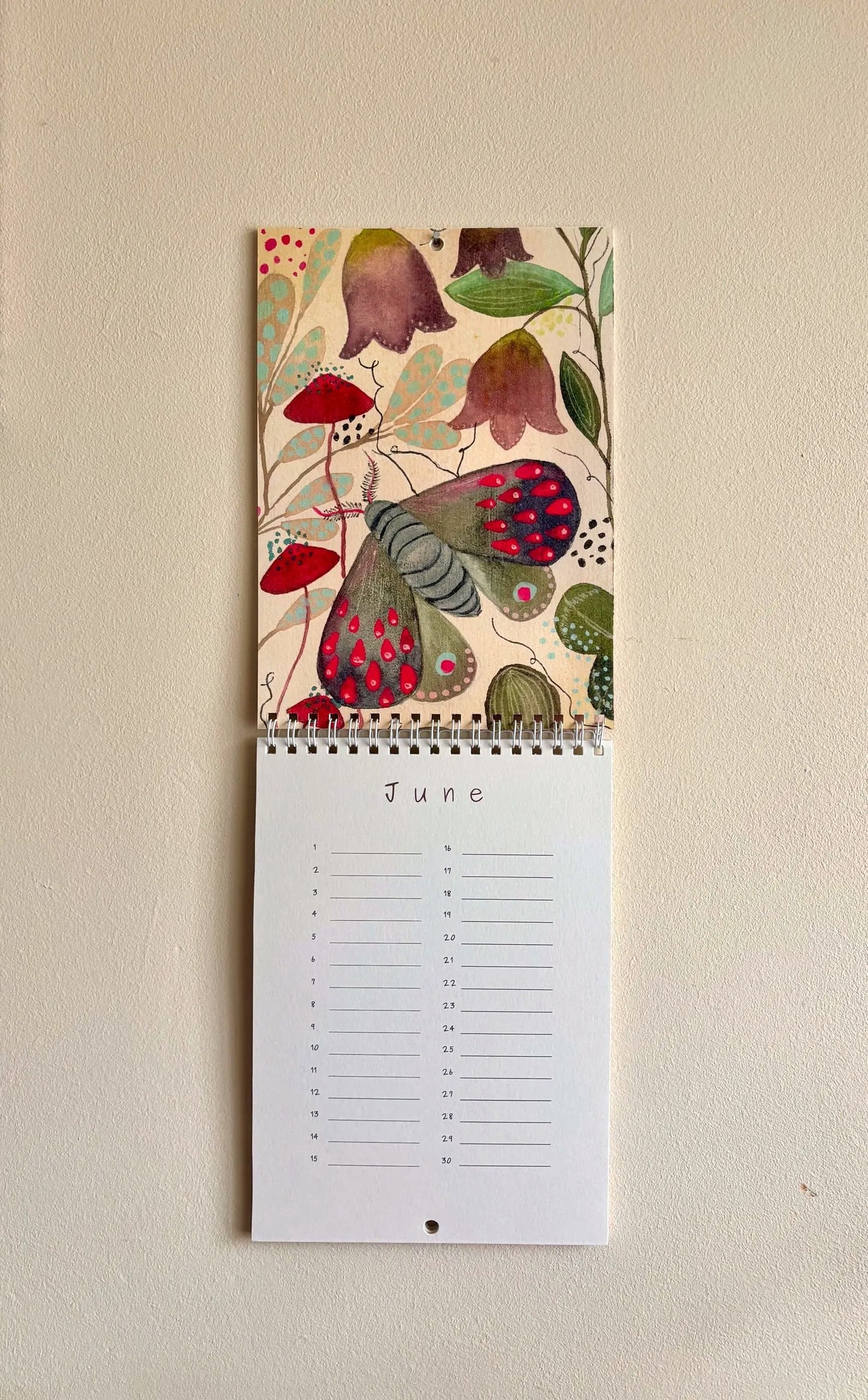 Perpetual Birthday Calendar – A5 Bumblebee & Wildflower Illustrated Anniversary Calendar