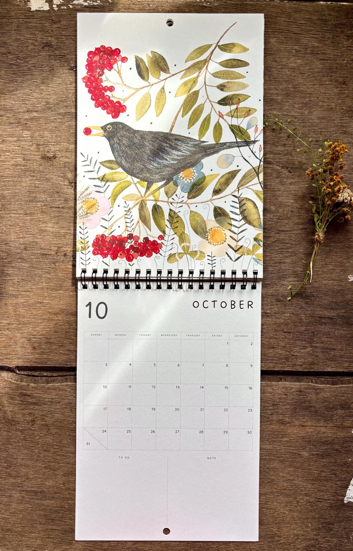 2027 Illustrated Wall Calendar – Bumblebee & Wildflower Nature Calendar