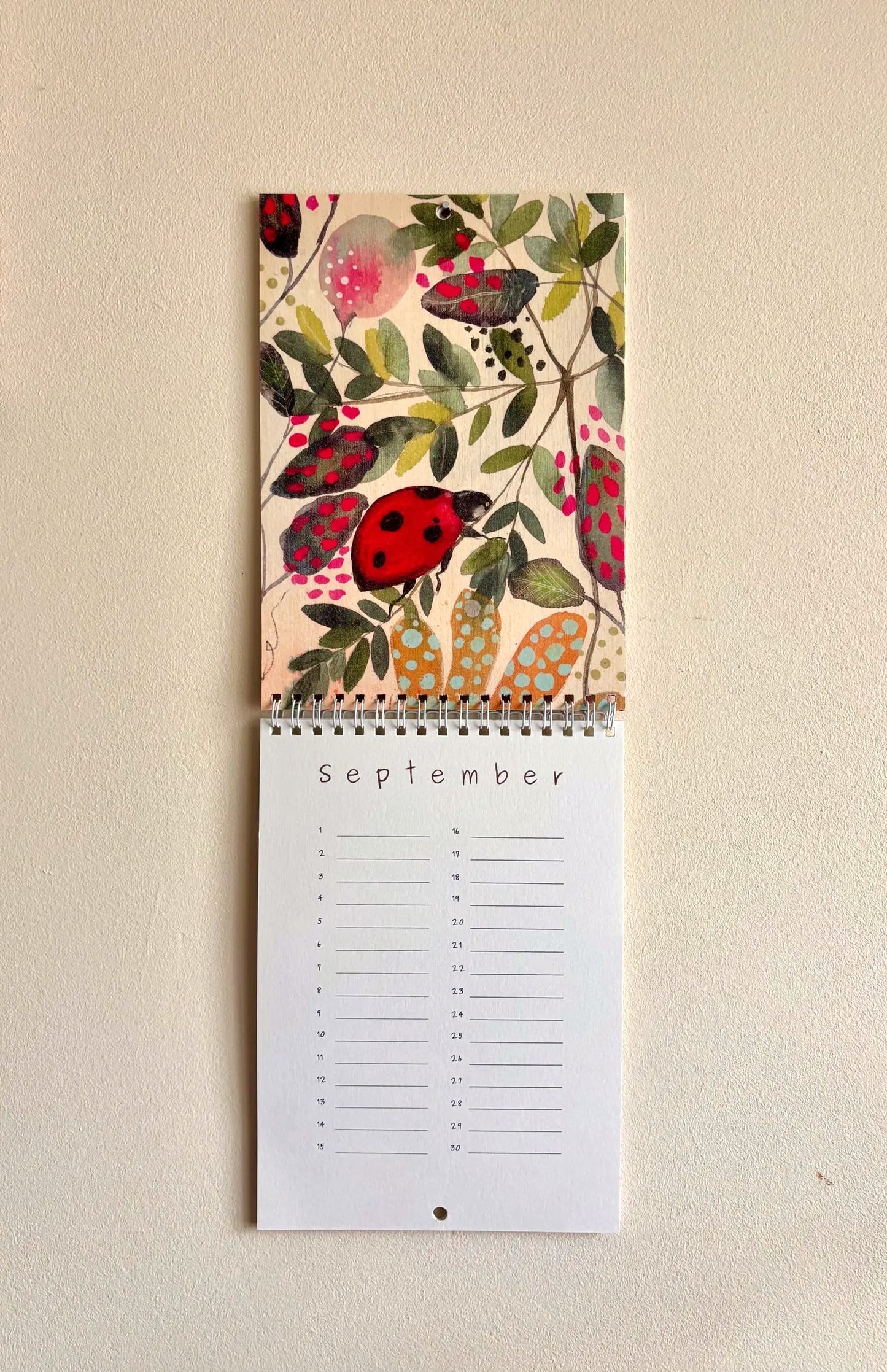 Perpetual Birthday Calendar – A5 Bumblebee & Wildflower Illustrated Anniversary Calendar