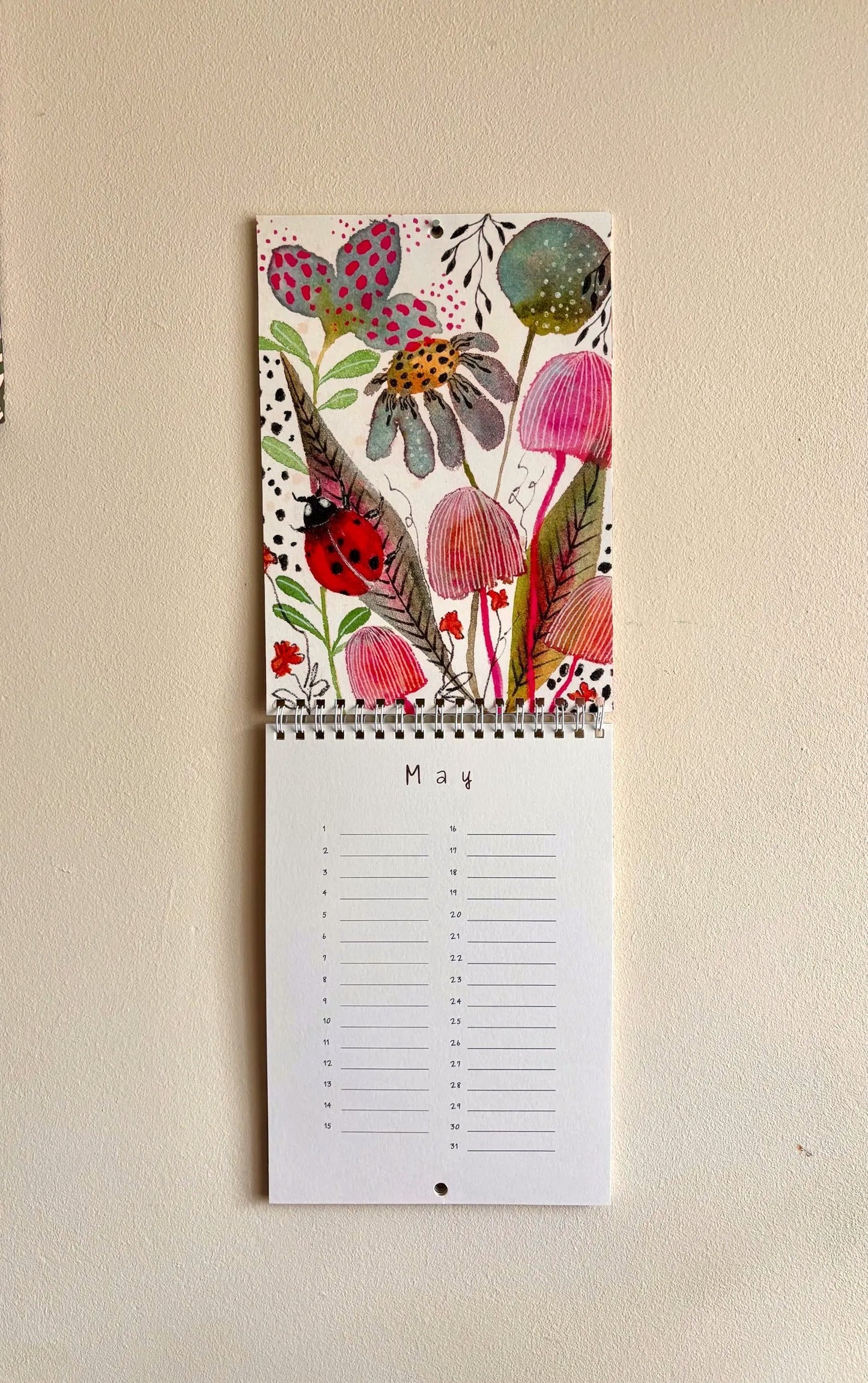 Perpetual Birthday Calendar – A5 Bumblebee & Wildflower Illustrated Anniversary Calendar