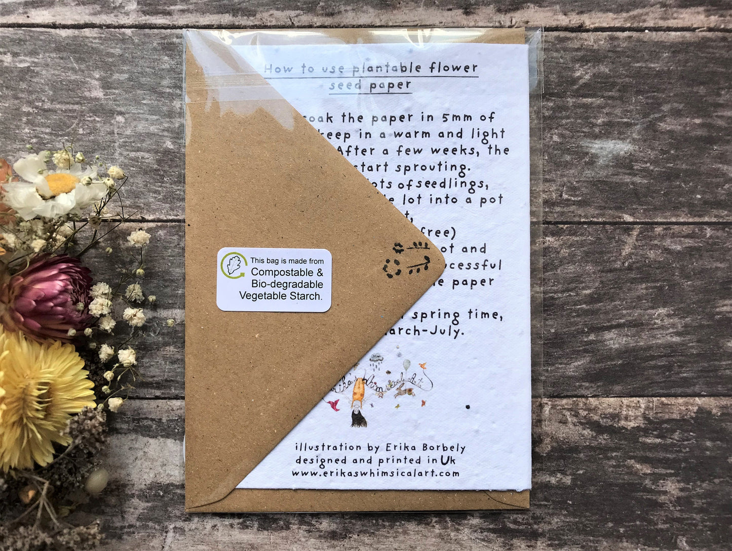 Plantable Seed Paper Birthday Card, Blank Inside, Birthday Card for Mum ,Happy Birthday Mum card ,Birthday gift for mum, Mum's Birthday card