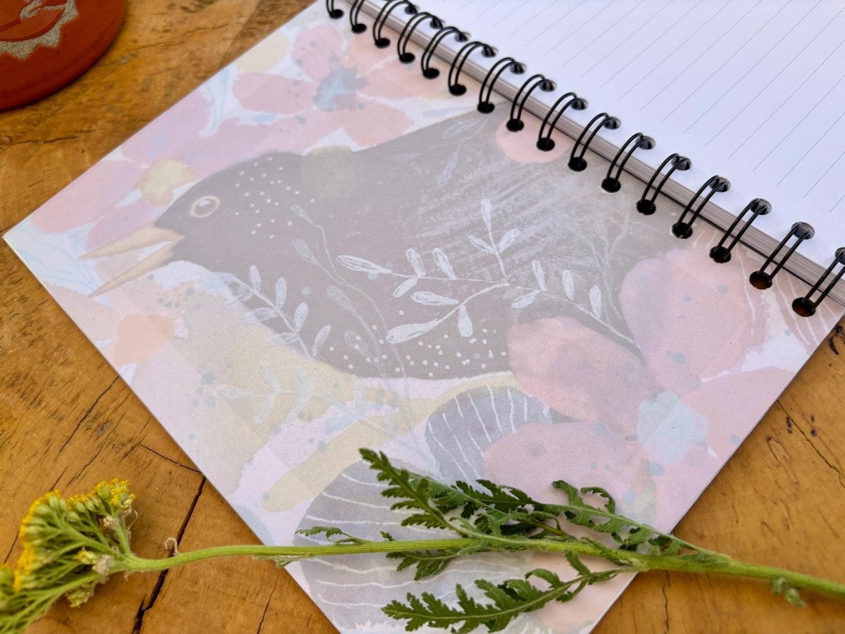 Mostly Wild Ideas, Occasionally Useful Ones – Handmade A5 Floral Notebook / Cute Journal / Eco - Friendly Gift / Floral Notebook / Gift Ideas - Erika's Whimsical Art