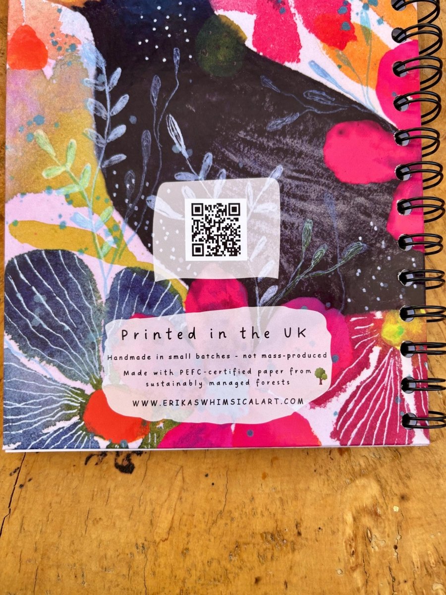 Mostly Wild Ideas, Occasionally Useful Ones – Handmade A5 Floral Notebook / Cute Journal / Eco - Friendly Gift / Floral Notebook / Gift Ideas - Erika's Whimsical Art