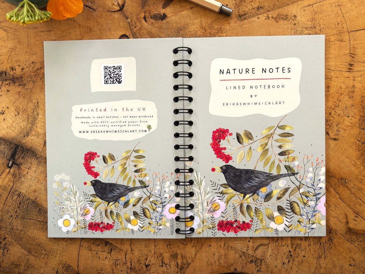 Nature Notes | Nature Journal | Notebook A5 - Erika's Whimsical Art