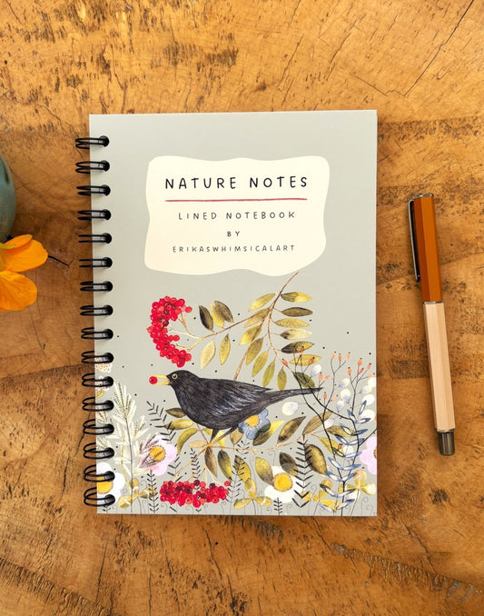 Nature Notes | Nature Journal | Notebook A5 - Erika's Whimsical Art