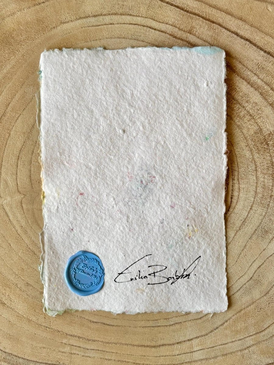 Original Floral Watercolor Painting: Handmade Cotton Paper, A5 Art - Erika's Whimsical Art