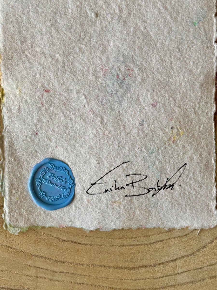 Original Floral Watercolor Painting: Handmade Cotton Paper, A5 Art - Erika's Whimsical Art